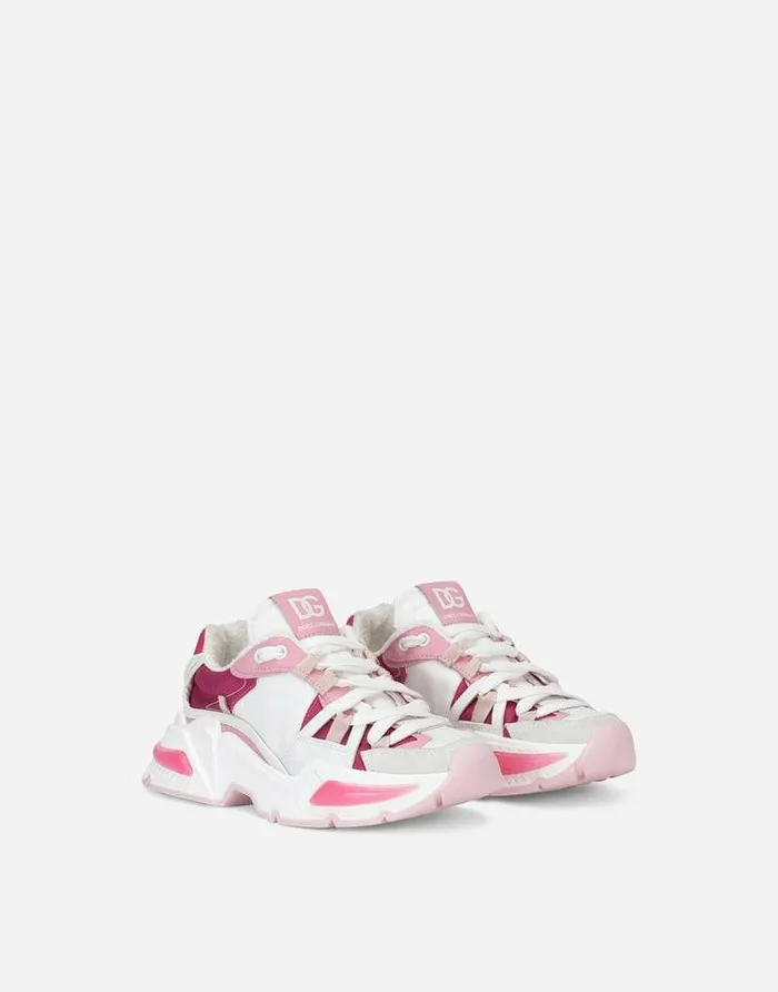 Dolce and Gabbana Shoes 2438 Children Mixedmaterial Airmaster Sneakers White Dolce and Gabbana Shoes 2438 Children Mixedmaterial Airmaster Sneakers White