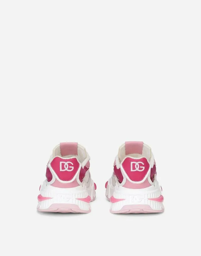 Dolce and Gabbana Shoes 2438 Children Mixedmaterial Airmaster Sneakers White Dolce and Gabbana Shoes 2438 Children Mixedmaterial Airmaster Sneakers White