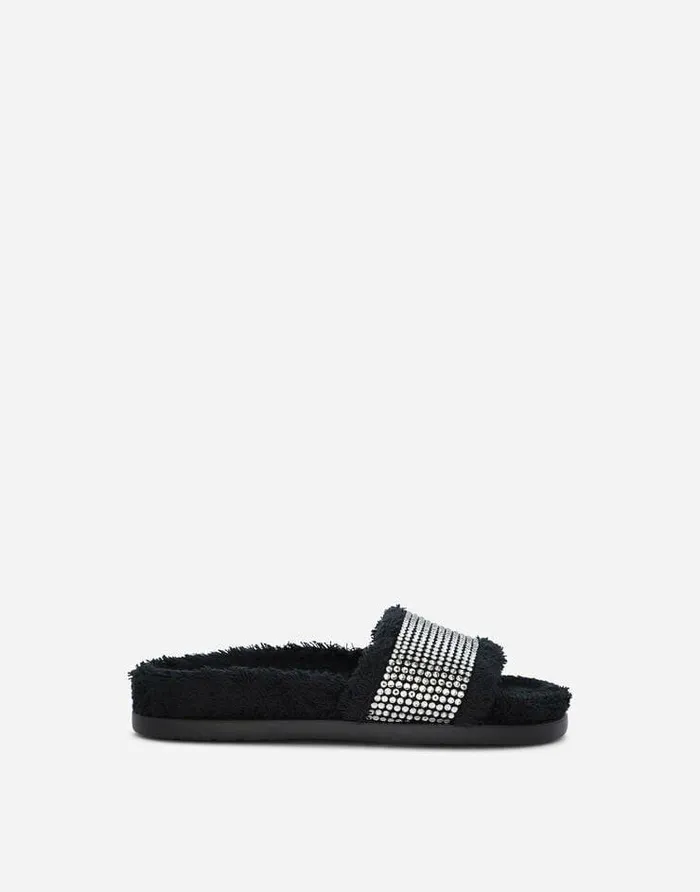 Dolce and Gabbana Shoes 2438 Children Terrycloth Sliders With Fusible Rhinestones Multicolor Dolce and Gabbana Shoes 2438 Children Terrycloth Sliders With Fusible Rhinestones Multicolor