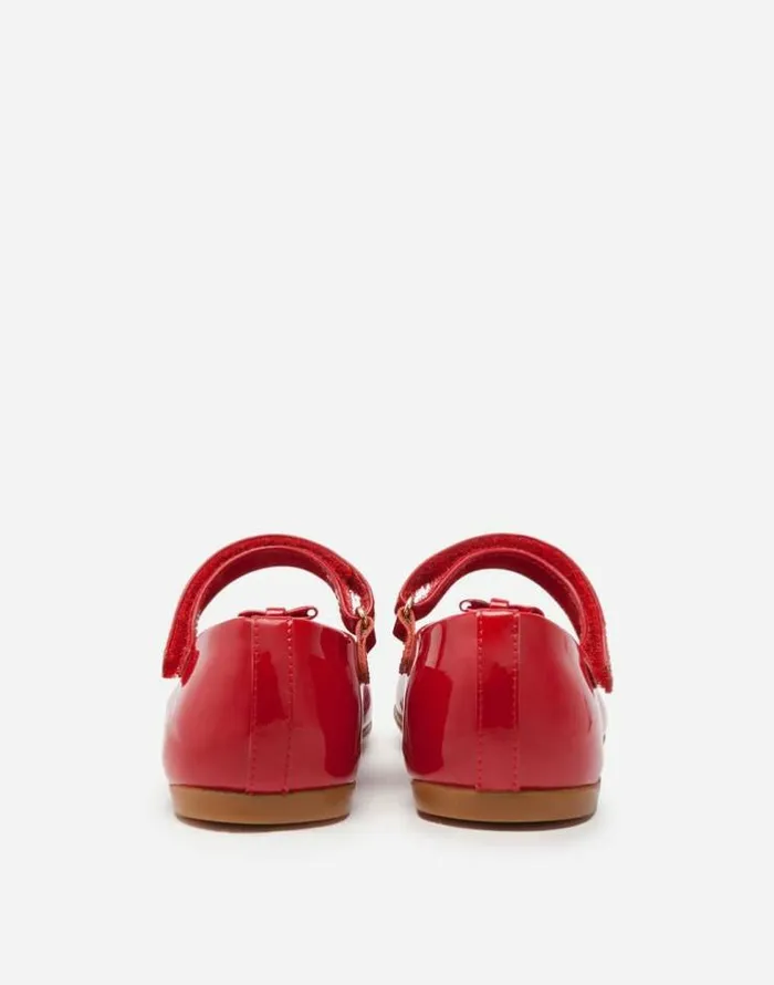 Dolce and Gabbana Shoes For First Steps 1926 Children Patent Leather Mary Jane Ballet Flats Red
