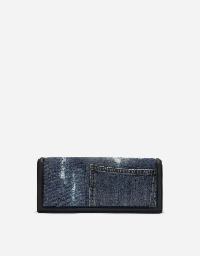 Dolce and Gabbana Shoulder And Crossbody Bags Women Patchwork Denim Devotion Baguette Bag Denim Dolce and Gabbana Shoulder And Crossbody Bags Women Patchwork Denim Devotion Baguette Bag Denim