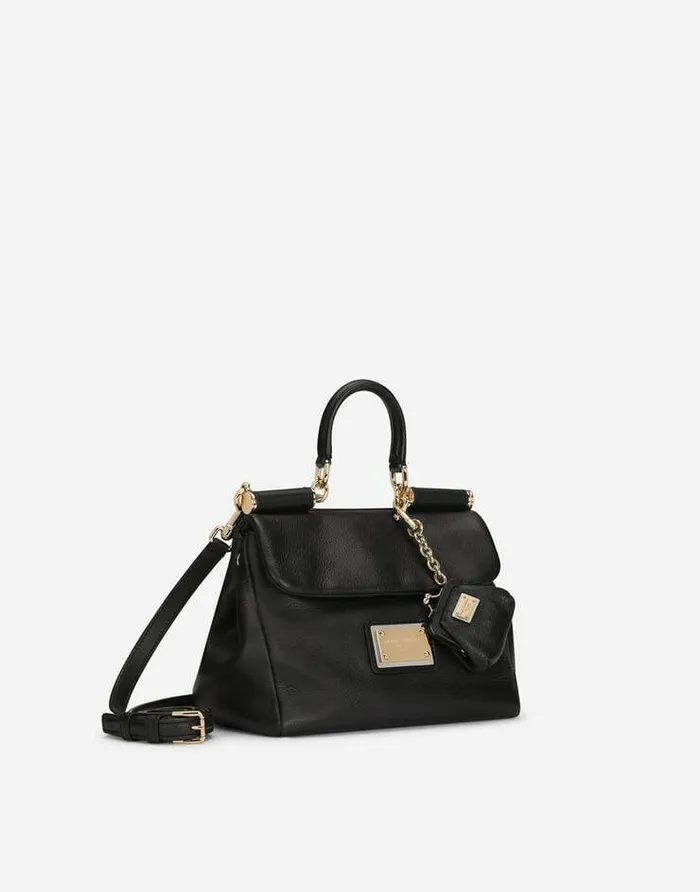Dolce and Gabbana Shoulder And Crossbody Bags Women Small Calfskin Sicily Soft Bag Black Dolce and Gabbana Shoulder And Crossbody Bags Women Small Calfskin Sicily Soft Bag Black