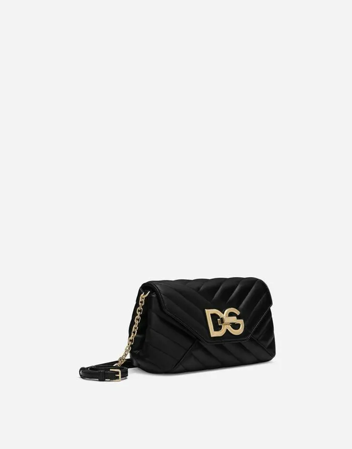 Dolce and Gabbana Shoulder And Crossbody Bags Women Small Lop Bag In Quilted Nappa Leather Black Dolce and Gabbana Shoulder And Crossbody Bags Women Small Lop Bag In Quilted Nappa Leather Black