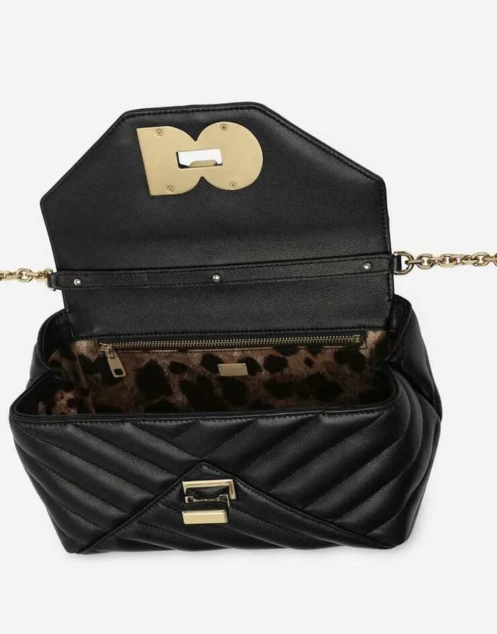 Dolce and Gabbana Shoulder And Crossbody Bags Women Small Lop Bag In Quilted Nappa Leather Black Dolce and Gabbana Shoulder And Crossbody Bags Women Small Lop Bag In Quilted Nappa Leather Black