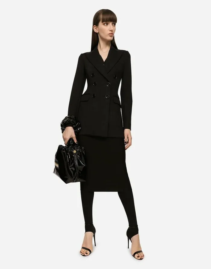 Dolce and Gabbana Skirts Women Jersey Full Milano Calflength Skirt Black Dolce and Gabbana Skirts Women Jersey Full Milano Calflength Skirt Black