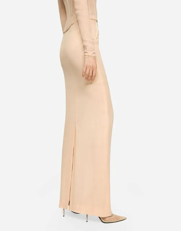 Dolce and Gabbana Skirts Women KIM DOLCEandGABBANA Long Georgette Skirt Beige Dolce and Gabbana Skirts Women KIM DOLCEandGABBANA Long Georgette Skirt Beige