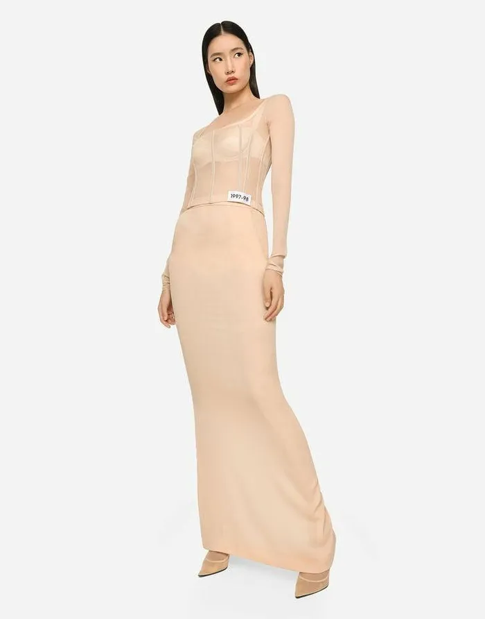 Dolce and Gabbana Skirts Women KIM DOLCEandGABBANA Long Georgette Skirt Beige Dolce and Gabbana Skirts Women KIM DOLCEandGABBANA Long Georgette Skirt Beige