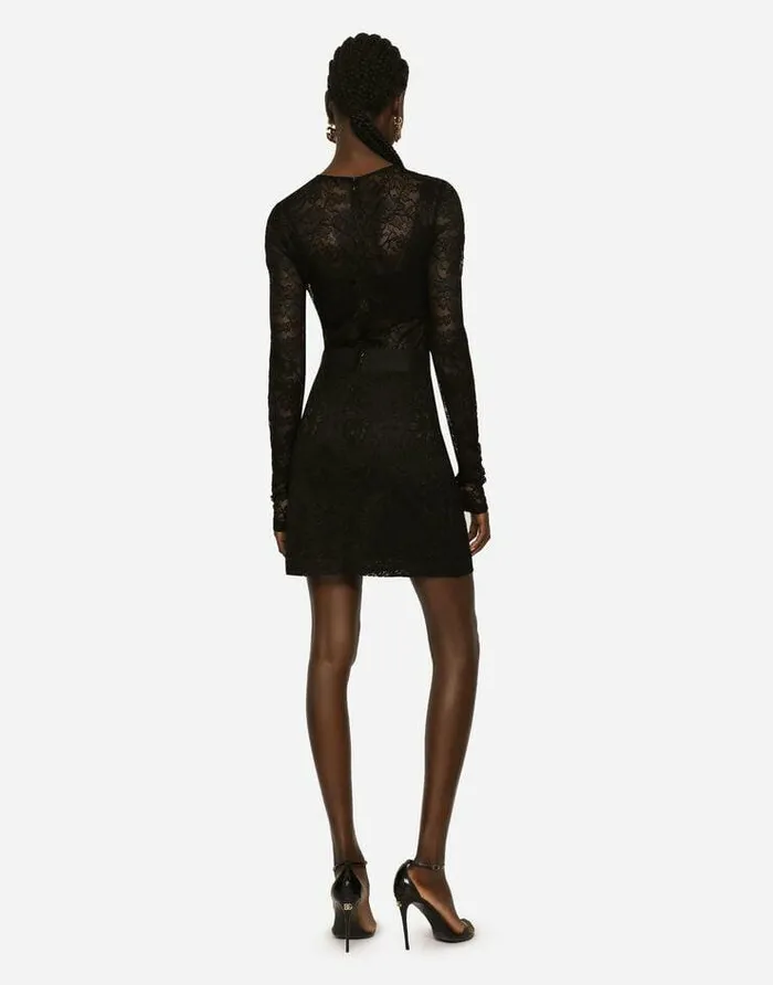 Dolce and Gabbana Skirts Women Lace Miniskirt Black Dolce and Gabbana Skirts Women Lace Miniskirt Black