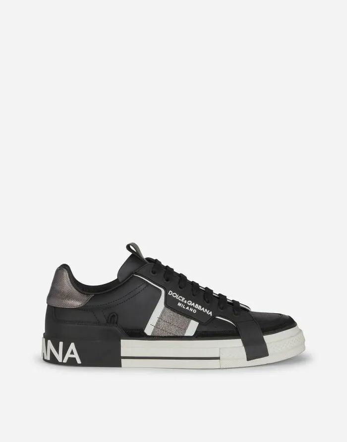 Dolce and Gabbana Sneakers Men Calfskin 2Zero Custom Sneakers With Contrasting Details Blacksilver Dolce and Gabbana Sneakers Men Calfskin 2Zero Custom Sneakers With Contrasting Details Blacksilver