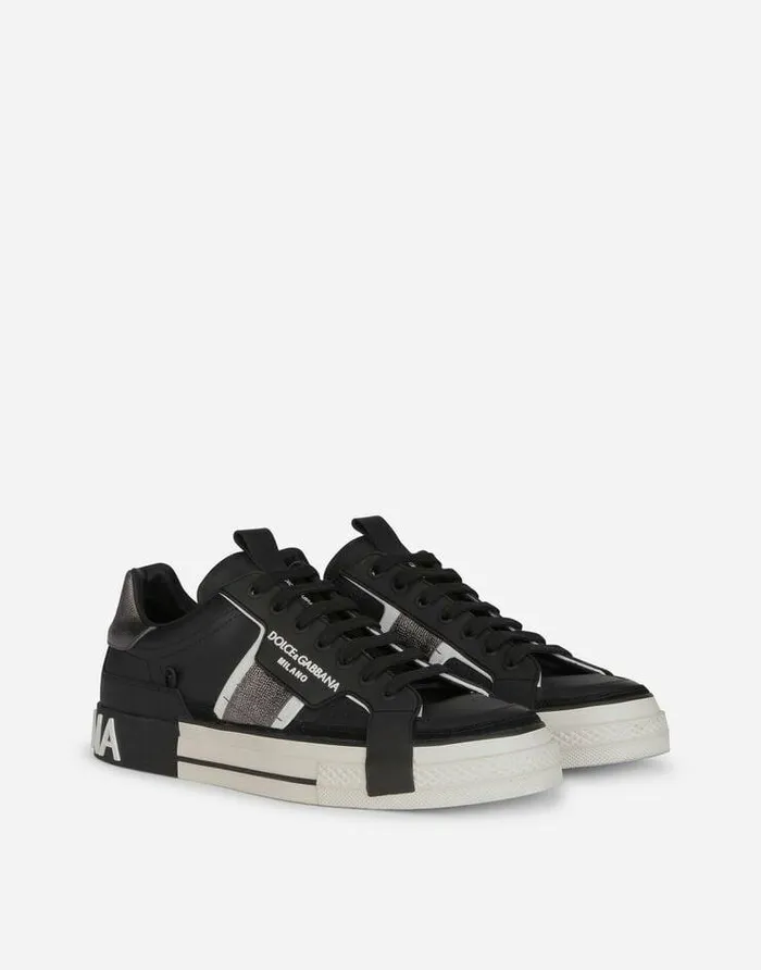 Dolce and Gabbana Sneakers Men Calfskin 2Zero Custom Sneakers With Contrasting Details Blacksilver Dolce and Gabbana Sneakers Men Calfskin 2Zero Custom Sneakers With Contrasting Details Blacksilver
