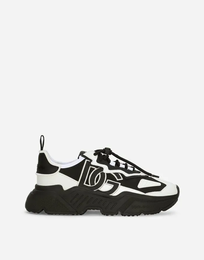 Dolce and Gabbana Sneakers Men Mixedmaterials Daymaster Sneakers Whiteblack