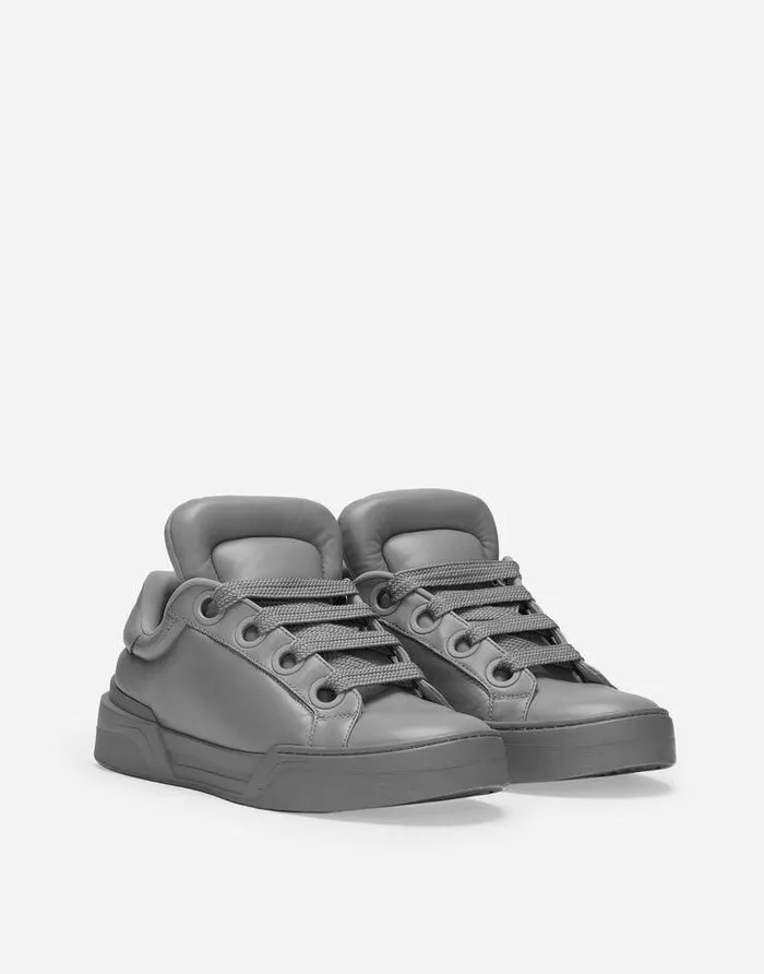 Dolce and Gabbana Sneakers Men Nappa Leather Mega Skate Sneakers Grey Dolce and Gabbana Sneakers Men Nappa Leather Mega Skate Sneakers Grey