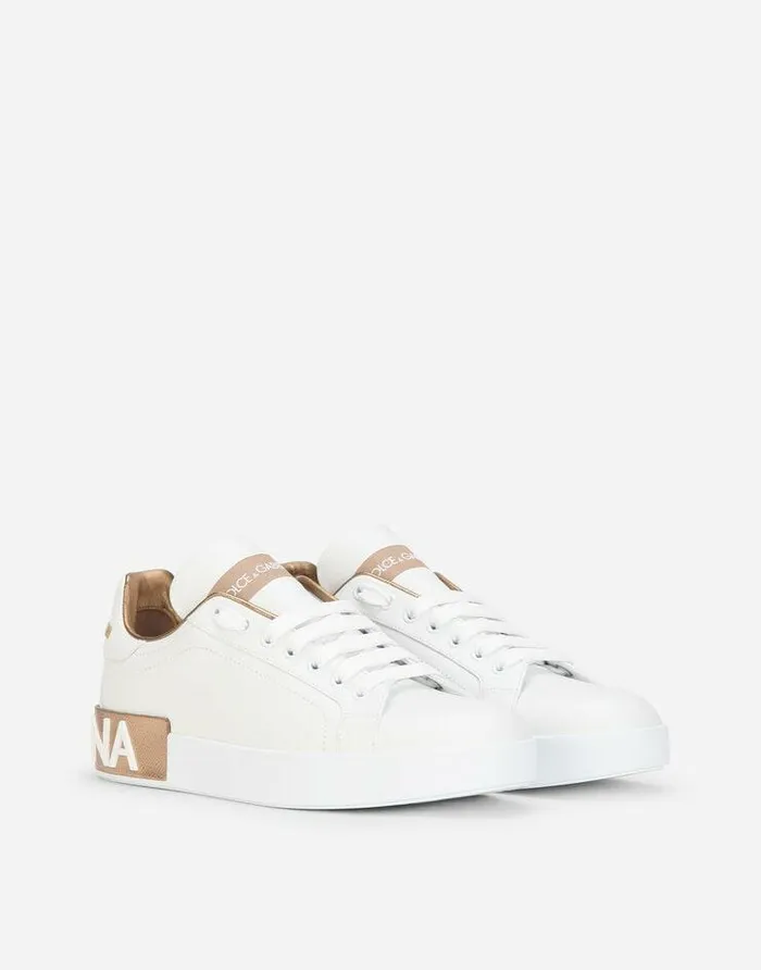 Dolce and Gabbana Sneakers Women Calfskin Portofino Sneakers Gold Dolce and Gabbana Sneakers Women Calfskin Portofino Sneakers Gold