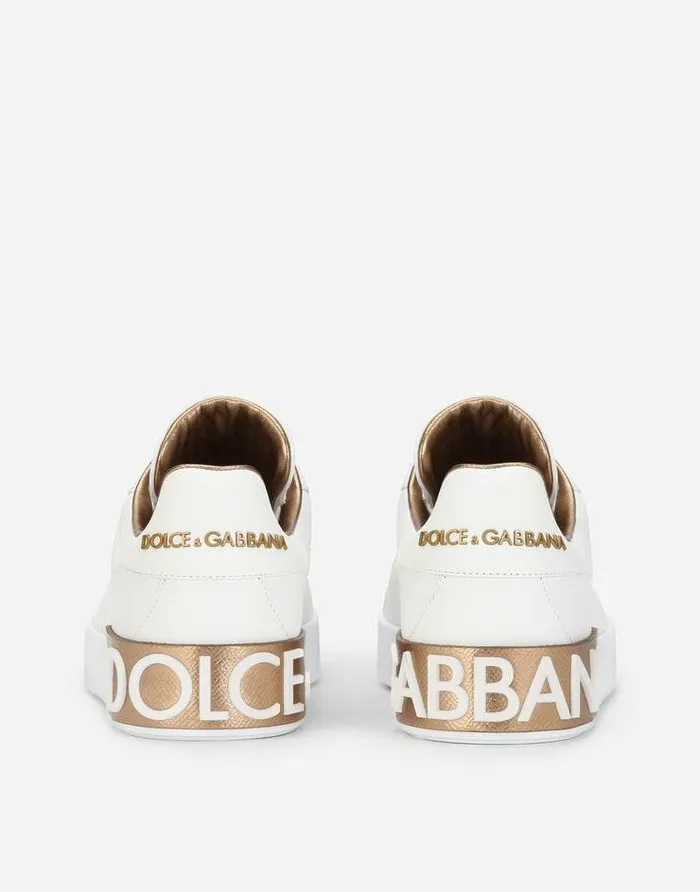 Dolce and Gabbana Sneakers Women Calfskin Portofino Sneakers Gold Dolce and Gabbana Sneakers Women Calfskin Portofino Sneakers Gold