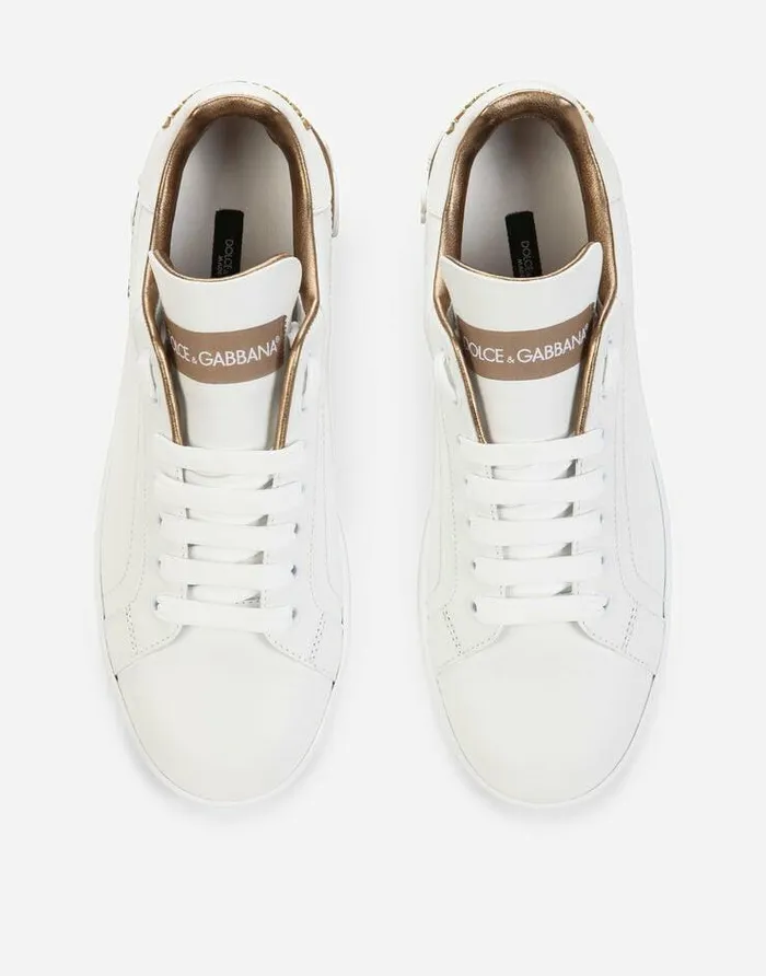 Dolce and Gabbana Sneakers Women Calfskin Portofino Sneakers Gold Dolce and Gabbana Sneakers Women Calfskin Portofino Sneakers Gold