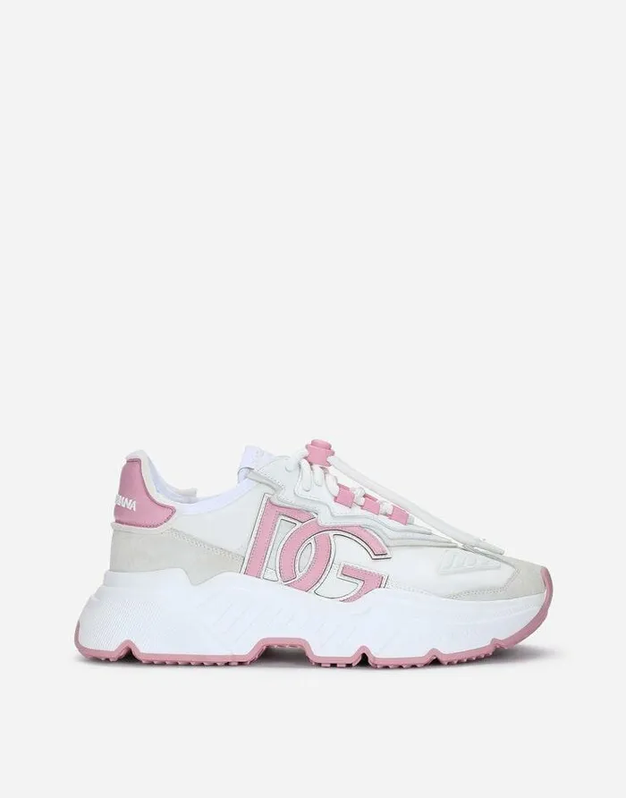 Dolce and Gabbana Sneakers Women Mixedmaterial Daymaster Sneakers With DG Logo Patch Multicolor