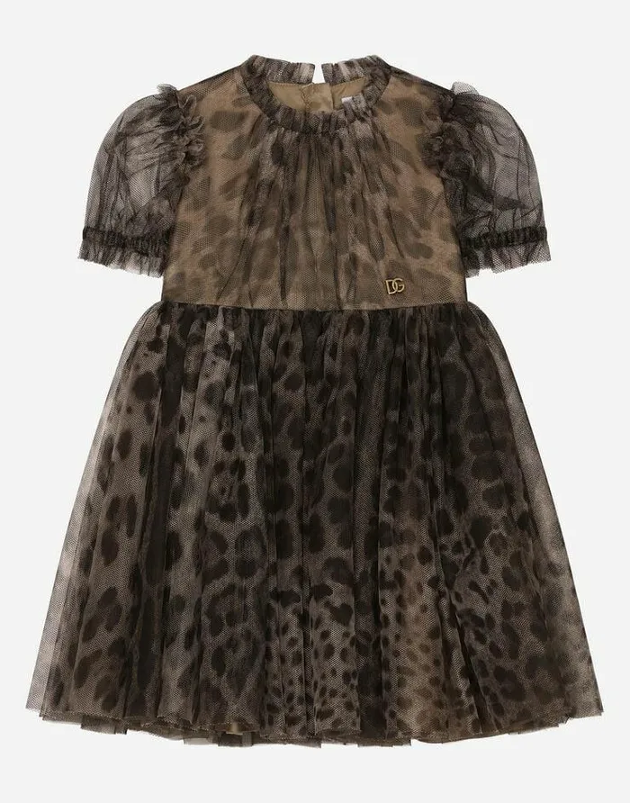 Dolce and Gabbana Special Dresses Children Leopardprint Tulle Midi Dress Animal Print Dolce and Gabbana Special Dresses Children Leopardprint Tulle Midi Dress Animal Print