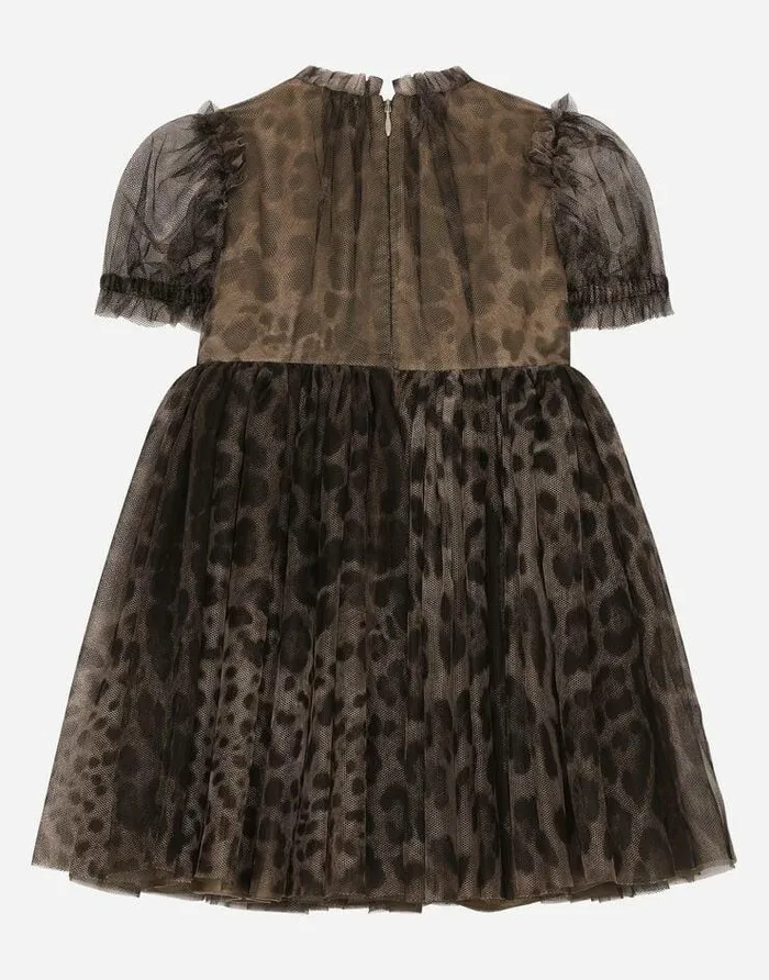 Dolce and Gabbana Special Dresses Children Leopardprint Tulle Midi Dress Animal Print Dolce and Gabbana Special Dresses Children Leopardprint Tulle Midi Dress Animal Print