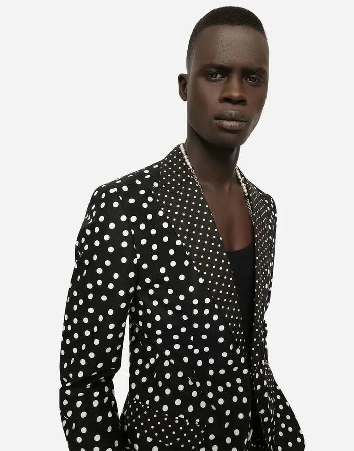 Dolce and Gabbana Suits And Blazers Men Cotton Taorminafit Suit With Polkadot Print Multicolor Dolce and Gabbana Suits And Blazers Men Cotton Taorminafit Suit With Polkadot Print Multicolor