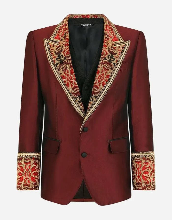 Dolce and Gabbana Suits And Blazers Men Siciliafit Tuxedo Suit With Synthetic Rhinestones Multicolor Dolce and Gabbana Suits And Blazers Men Siciliafit Tuxedo Suit With Synthetic Rhinestones Multicolor