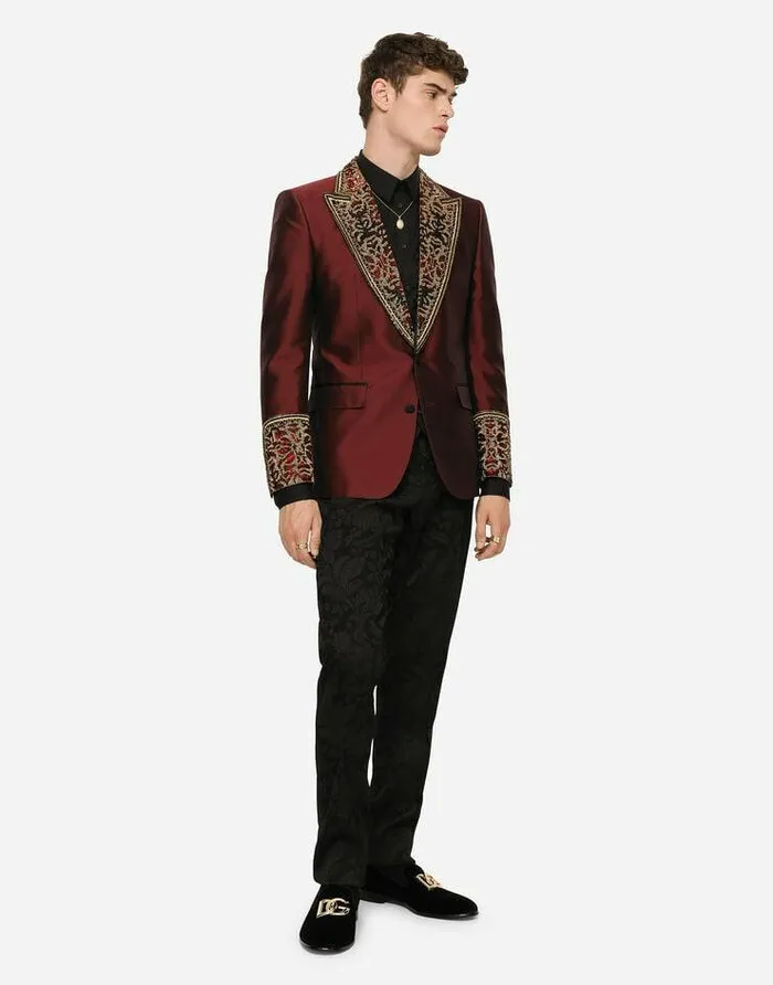 Dolce and Gabbana Suits And Blazers Men Siciliafit Tuxedo Suit With Synthetic Rhinestones Multicolor Dolce and Gabbana Suits And Blazers Men Siciliafit Tuxedo Suit With Synthetic Rhinestones Multicolor