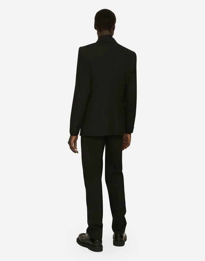 Dolce and Gabbana Suits And Blazers Men Stretch Wool Siciliafit Suit Black Dolce and Gabbana Suits And Blazers Men Stretch Wool Siciliafit Suit Black