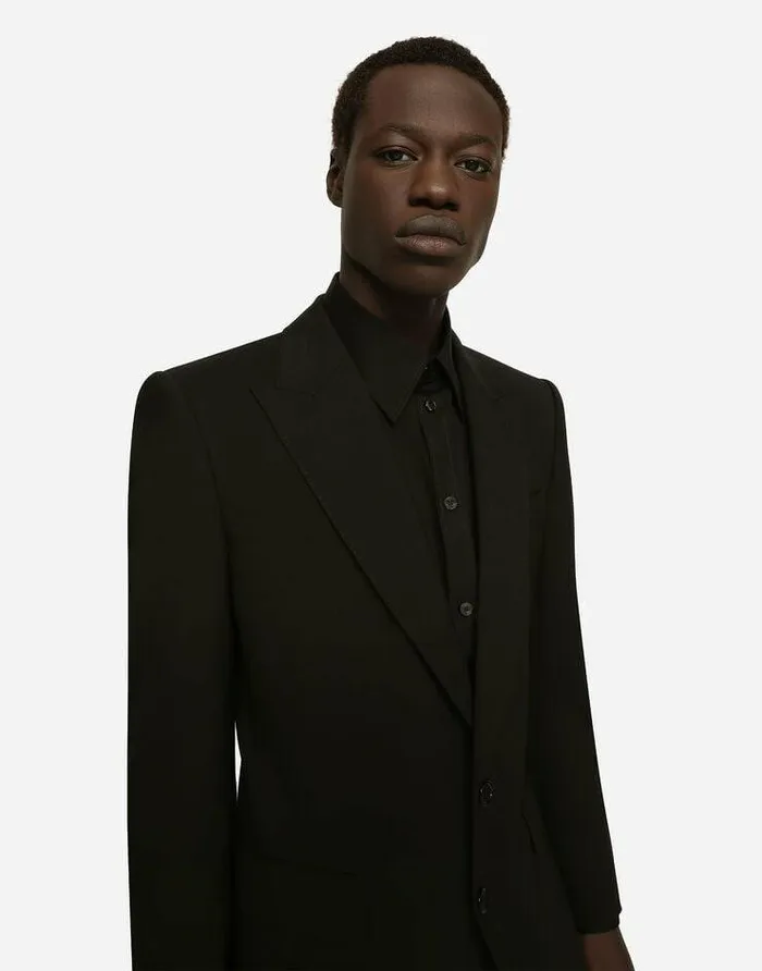Dolce and Gabbana Suits And Blazers Men Stretch Wool Siciliafit Suit Black Dolce and Gabbana Suits And Blazers Men Stretch Wool Siciliafit Suit Black