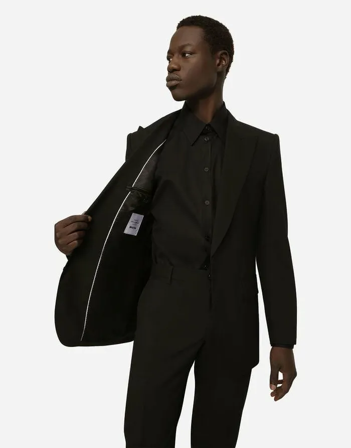 Dolce and Gabbana Suits And Blazers Men Stretch Wool Siciliafit Suit Black Dolce and Gabbana Suits And Blazers Men Stretch Wool Siciliafit Suit Black