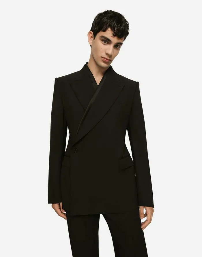 Dolce and Gabbana Suits And Blazers Men Tailored Doublebreasted Stretch Wool Siciliafit Jacket Black Dolce and Gabbana Suits And Blazers Men Tailored Doublebreasted Stretch Wool Siciliafit Jacket Black