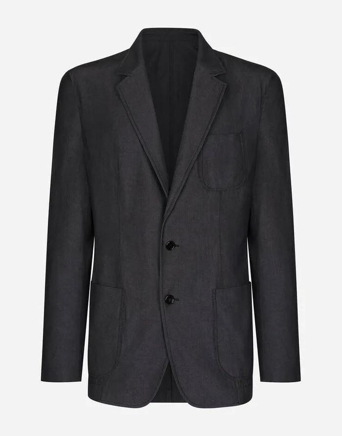 Dolce and Gabbana Suits And Blazers Men Virgin Wool Portofinofit Jacket Blue