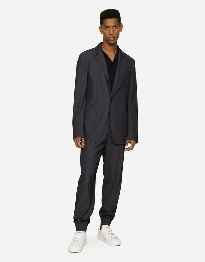 Dolce and Gabbana Suits And Blazers Men Virgin Wool Portofinofit Jacket Blue Dolce and Gabbana Suits And Blazers Men Virgin Wool Portofinofit Jacket Blue