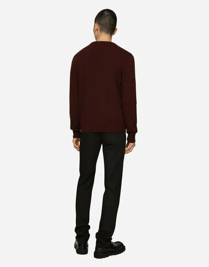 Dolce and Gabbana Sweaters And Cardigans Men Cashmere And Wool Cardigan With Branded Tag Bordeaux Dolce and Gabbana Sweaters And Cardigans Men Cashmere And Wool Cardigan With Branded Tag Bordeaux