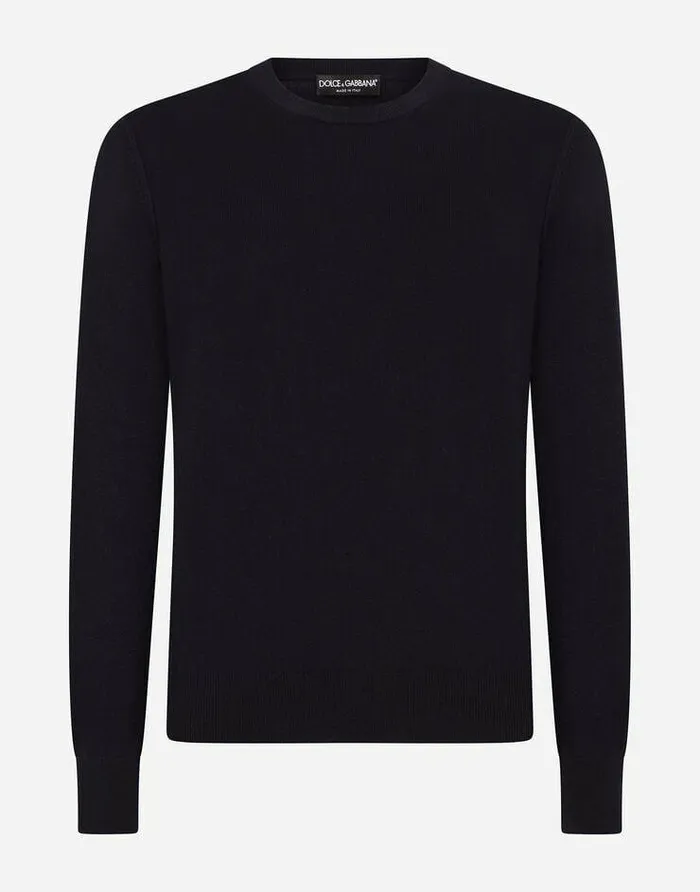 Dolce and Gabbana Sweaters And Cardigans Men Cashmere Roundneck Sweater Blue