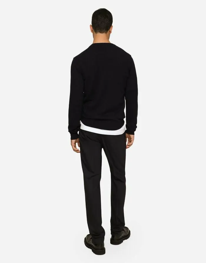 Dolce and Gabbana Sweaters And Cardigans Men Cashmere Roundneck Sweater Blue Dolce and Gabbana Sweaters And Cardigans Men Cashmere Roundneck Sweater Blue