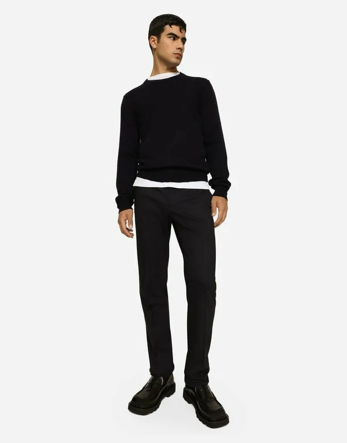 Dolce and Gabbana Sweaters And Cardigans Men Cashmere Roundneck Sweater Blue Dolce and Gabbana Sweaters And Cardigans Men Cashmere Roundneck Sweater Blue