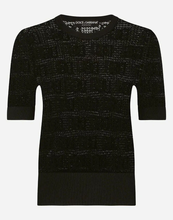 Dolce and Gabbana Sweaters And Cardigans Women Viscose Sweater With Allover DG Logo Black Dolce and Gabbana Sweaters And Cardigans Women Viscose Sweater With Allover DG Logo Black
