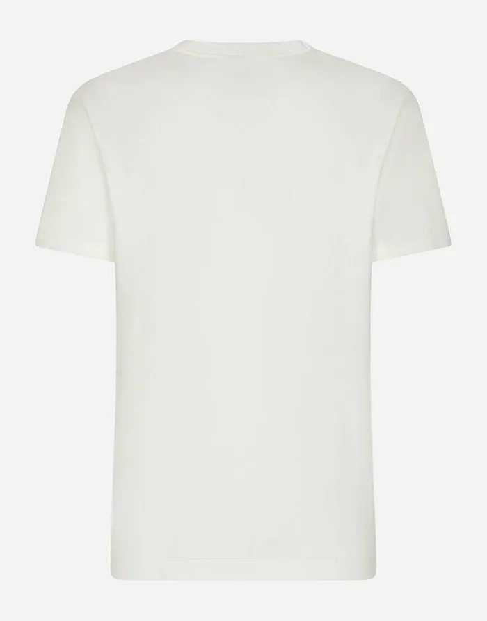 Dolce and Gabbana TShirts And Polos Men Cotton Tshirt With Heraldic DG Logo Patch White Dolce and Gabbana TShirts And Polos Men Cotton Tshirt With Heraldic DG Logo Patch White