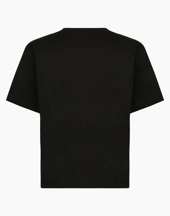 Dolce and Gabbana TShirts And Polos Men Cotton Tshirt With Metallic DG Logo Black