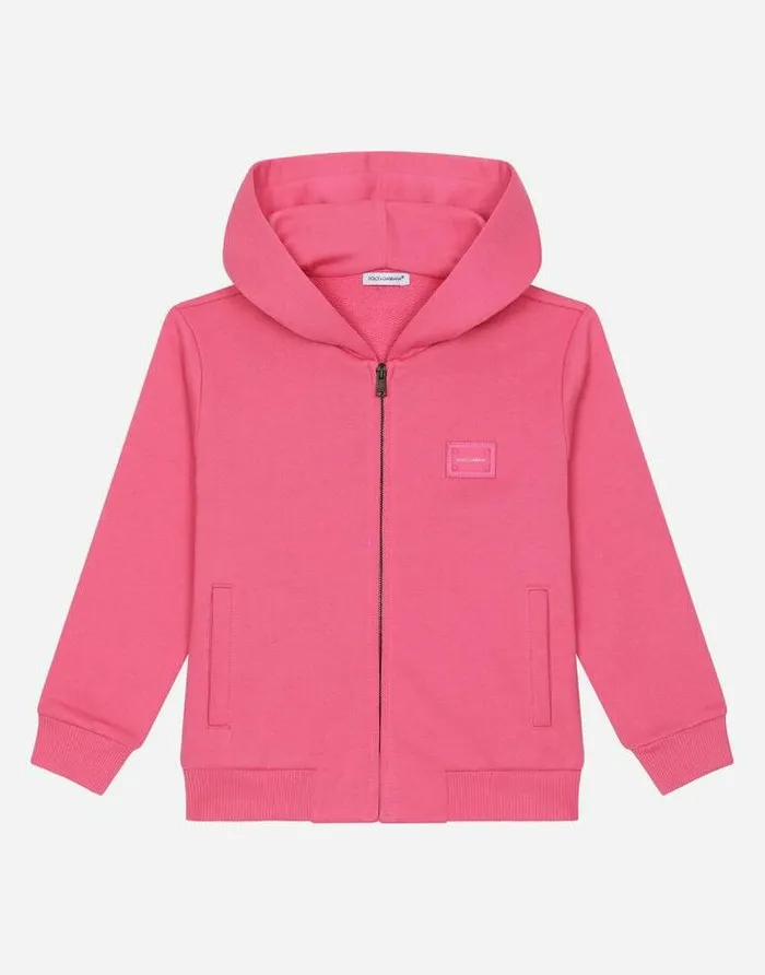 Dolce and Gabbana TShirts And Sweatshirts Children Hoodie With Branded Tag Pink Dolce and Gabbana TShirts And Sweatshirts Children Hoodie With Branded Tag Pink