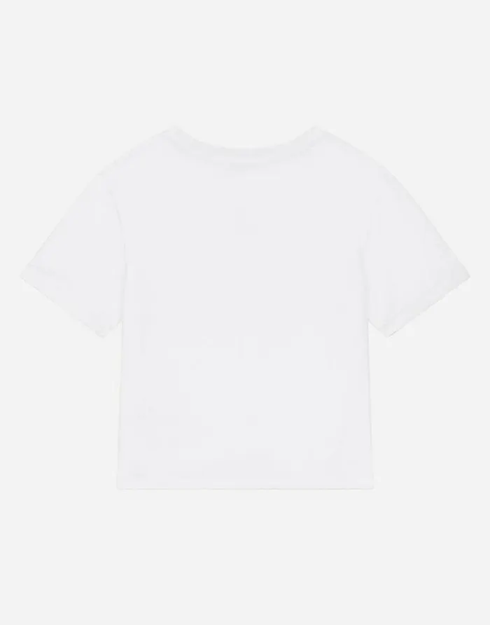 Dolce and Gabbana TShirts And Sweatshirts Children Jersey Tshirt With Metal DG Logo White Dolce and Gabbana TShirts And Sweatshirts Children Jersey Tshirt With Metal DG Logo White