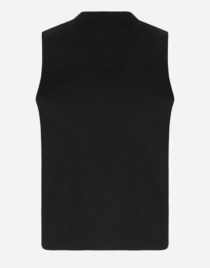 Dolce and Gabbana TShirts And Sweatshirts Women Interlock Tank Top With Crystal DG Embellishment Black Dolce and Gabbana TShirts And Sweatshirts Women Interlock Tank Top With Crystal DG Embellishment Black