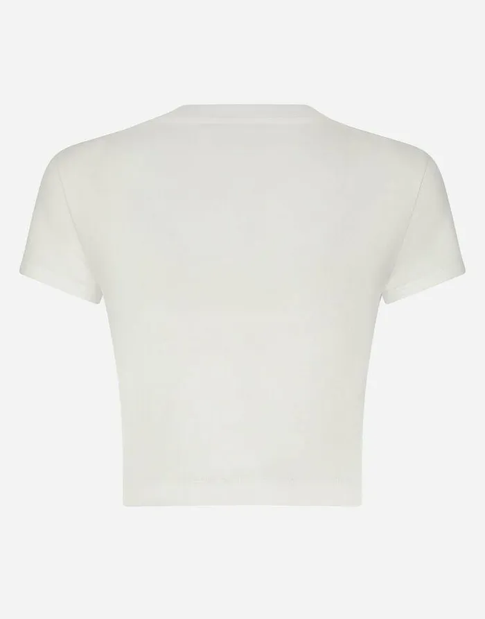 Dolce and Gabbana TShirts And Sweatshirts Women Shortsleeved Tshirt With DG Logo White Dolce and Gabbana TShirts And Sweatshirts Women Shortsleeved Tshirt With DG Logo White