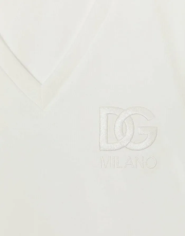 Dolce and Gabbana TShirts And Sweatshirts Women Shortsleeved Tshirt With DG Logo White Dolce and Gabbana TShirts And Sweatshirts Women Shortsleeved Tshirt With DG Logo White