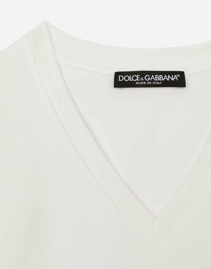 Dolce and Gabbana TShirts And Sweatshirts Women Shortsleeved Tshirt With DG Logo White Dolce and Gabbana TShirts And Sweatshirts Women Shortsleeved Tshirt With DG Logo White