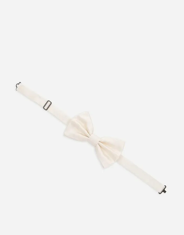 Dolce and Gabbana Ties And Pocket Squares Men Silk Bow Tie White Dolce and Gabbana Ties And Pocket Squares Men Silk Bow Tie White
