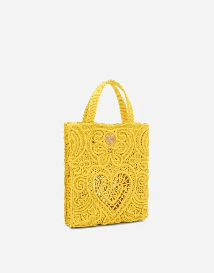 Dolce and Gabbana Totes Women Small Beatrice Shopper Yellow Dolce and Gabbana Totes Women Small Beatrice Shopper Yellow