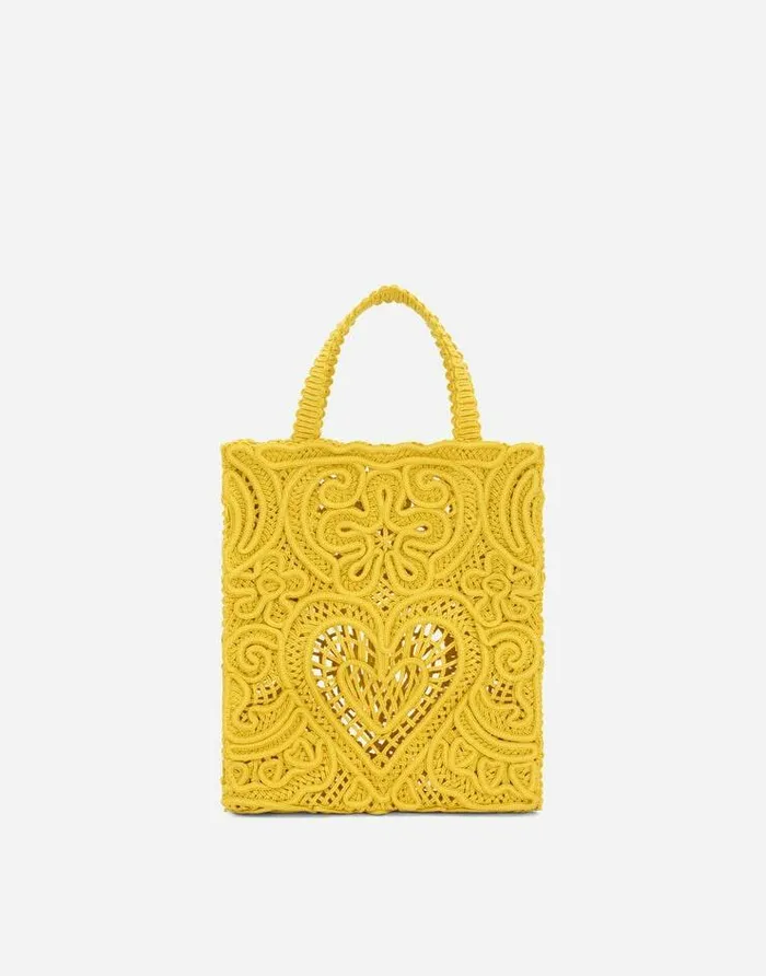 Dolce and Gabbana Totes Women Small Beatrice Shopper Yellow Dolce and Gabbana Totes Women Small Beatrice Shopper Yellow
