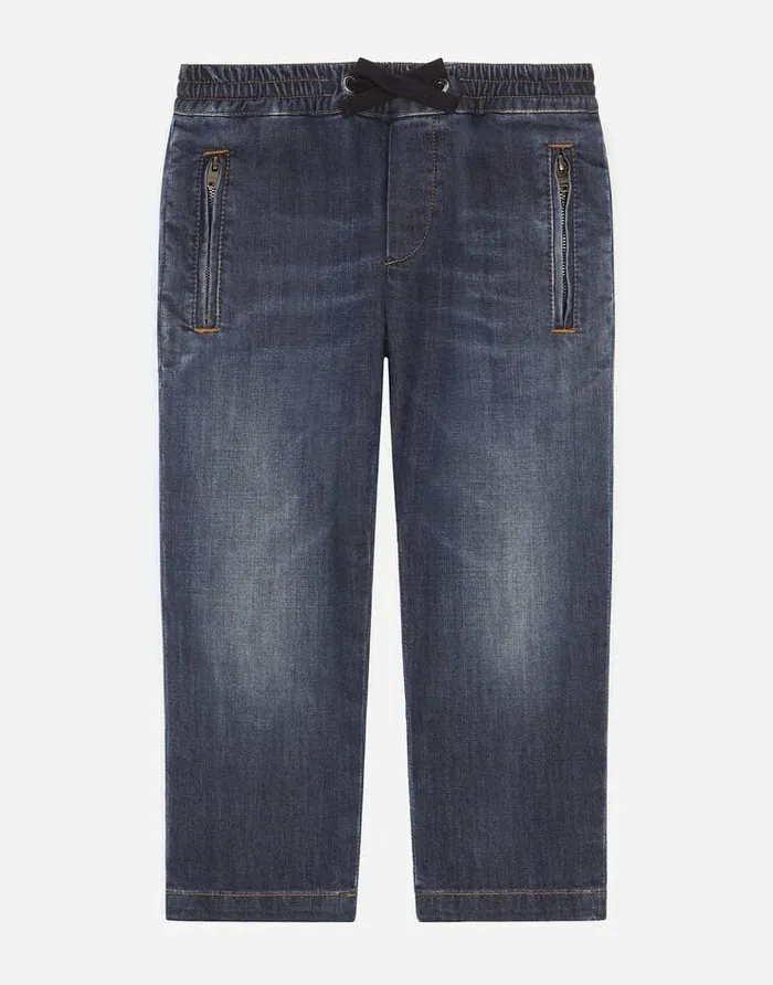 Dolce and Gabbana Trousers And Shorts Children Dark Blue Stretch Denim Jeans Blue Dolce and Gabbana Trousers And Shorts Children Dark Blue Stretch Denim Jeans Blue