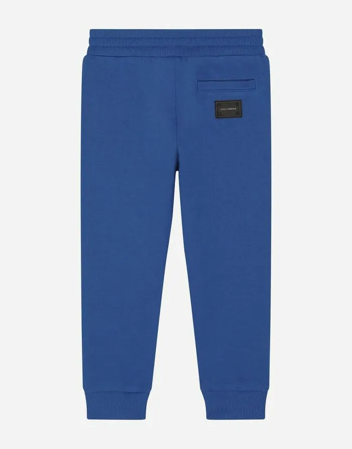 Dolce and Gabbana Trousers And Shorts Children Jersey Jogging Pants With Branded Tag Turquoise Dolce and Gabbana Trousers And Shorts Children Jersey Jogging Pants With Branded Tag Turquoise