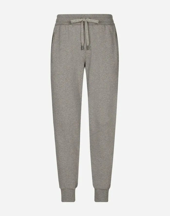 Dolce and Gabbana Trousers And Shorts Men Jersey Jogging Pants With Branded Tag Grey Dolce and Gabbana Trousers And Shorts Men Jersey Jogging Pants With Branded Tag Grey